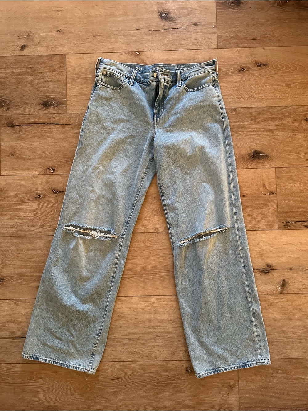 J.Crew ’84 Low Rise Wide Leg Distressed Jeans 29T